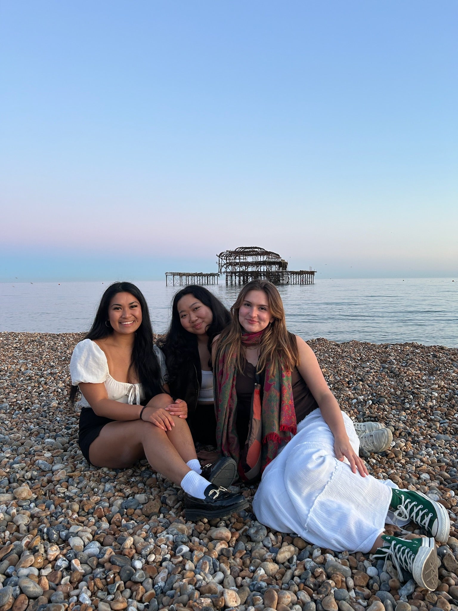 Bianca Zamora with friends at the beach