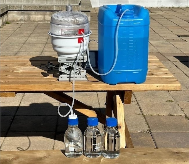 Mock-up of solar desalination system