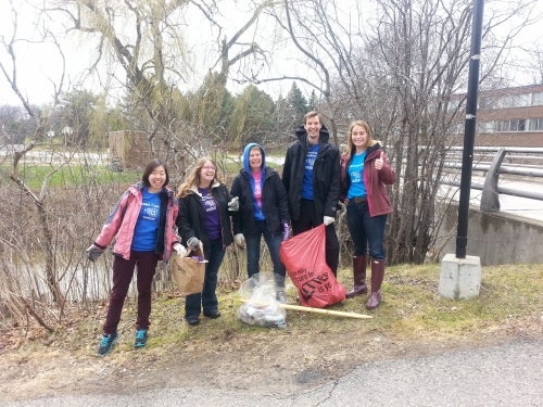 Campus housing staff at the 2017 clean-up.