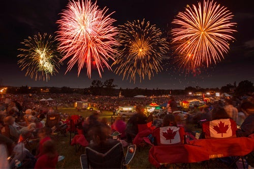 Fireworks over Columbia Lake