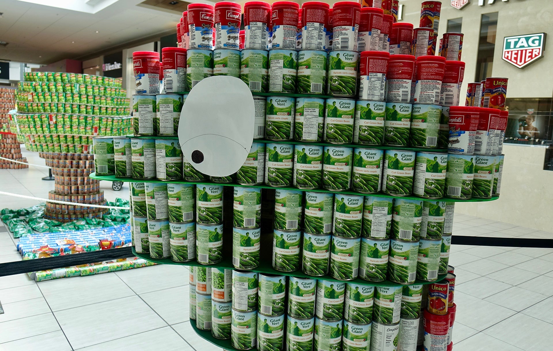 Canstruction Loch Ness monster head