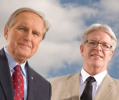 Hon. Roy Romanow and Professor Bryan Smale, CIWB, University of Waterloo