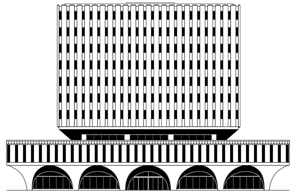 Illustration of the Dana Porter Library