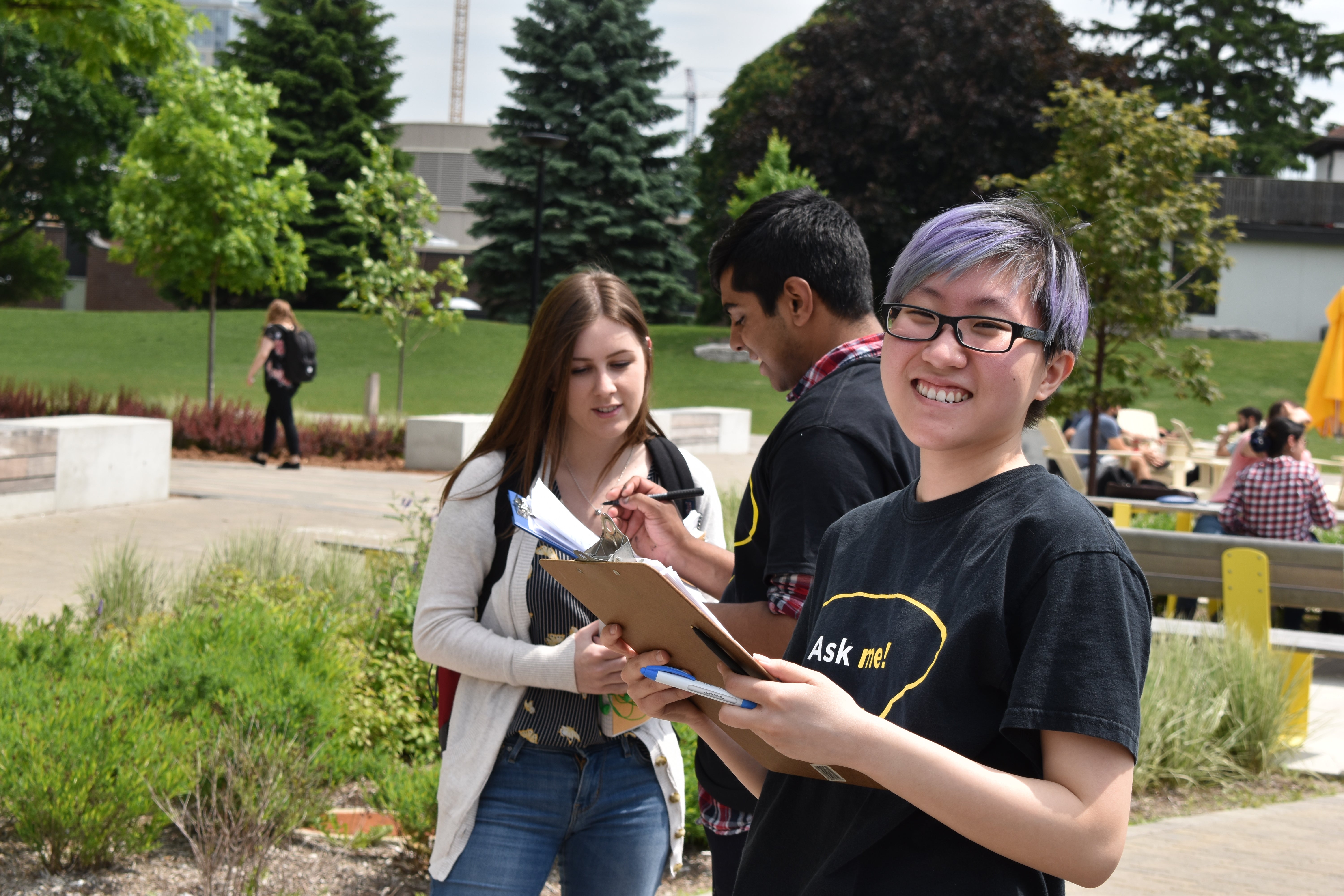 Library ambassador smiling at the camera