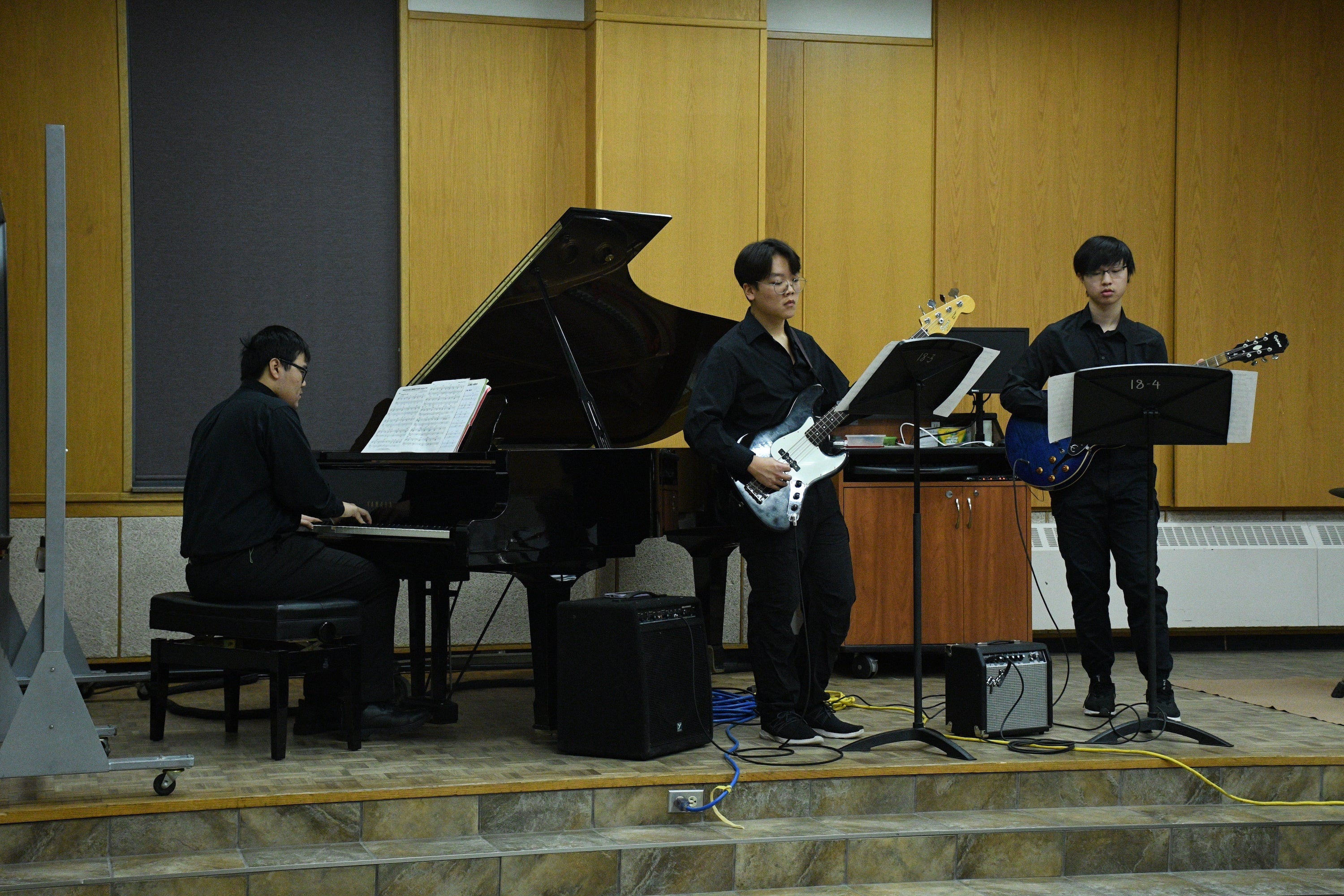 A pianist, bassist, and electric guitarist