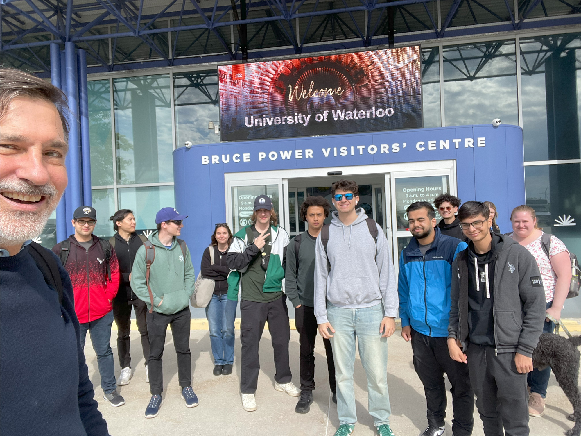 ENVS 474 class outside of Bruce Power.