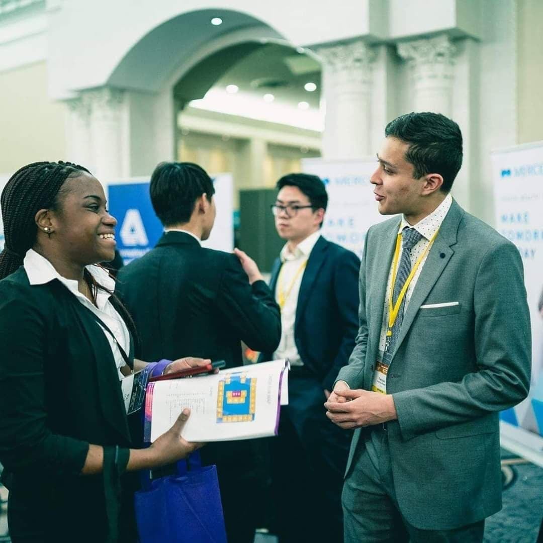 Farzaan Nathoo-Khedri at a meeting of the Actuarial Student's National Association