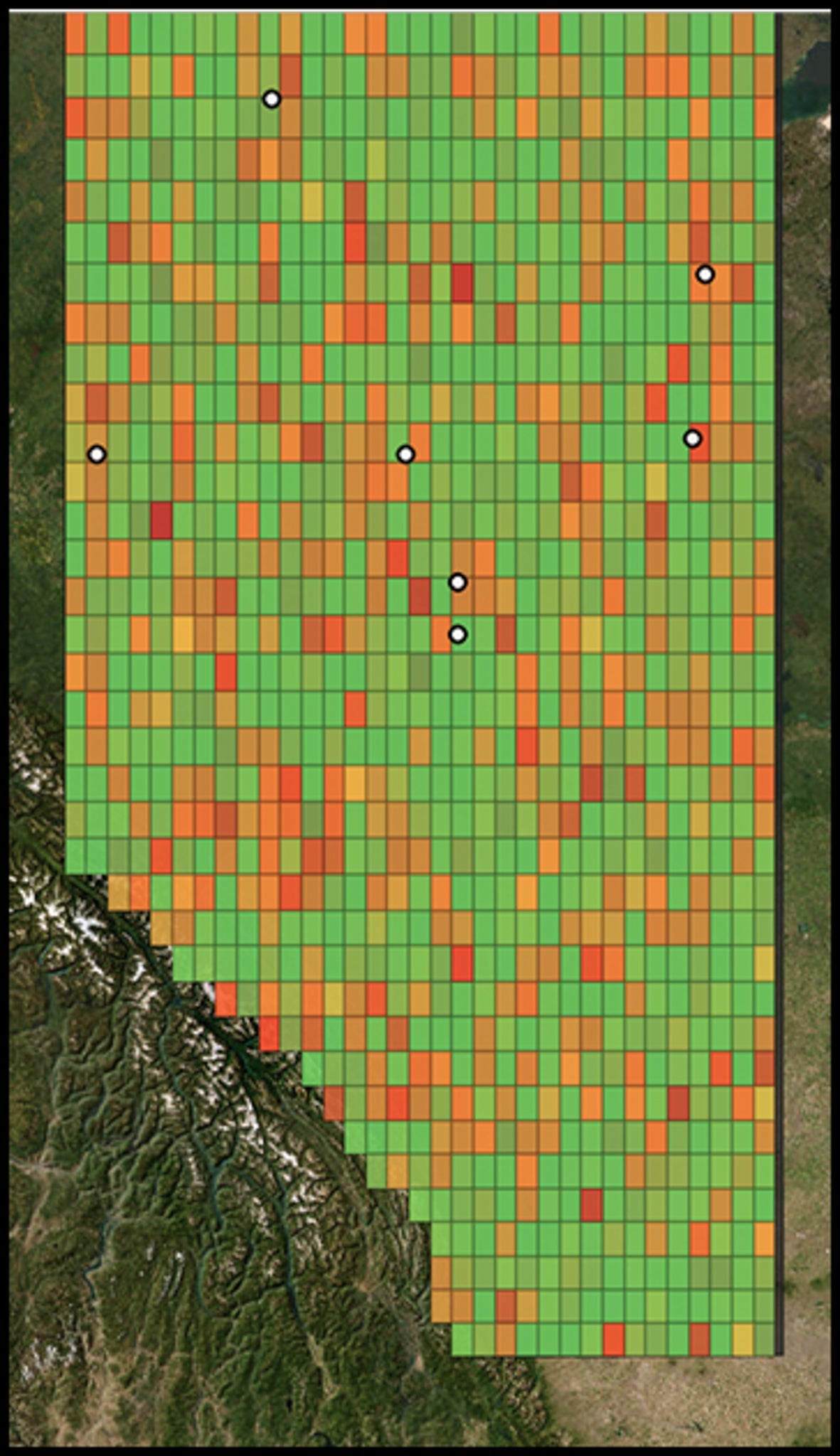Screenshot of Firebird's early prototype of Alberta wildfire forecasting
