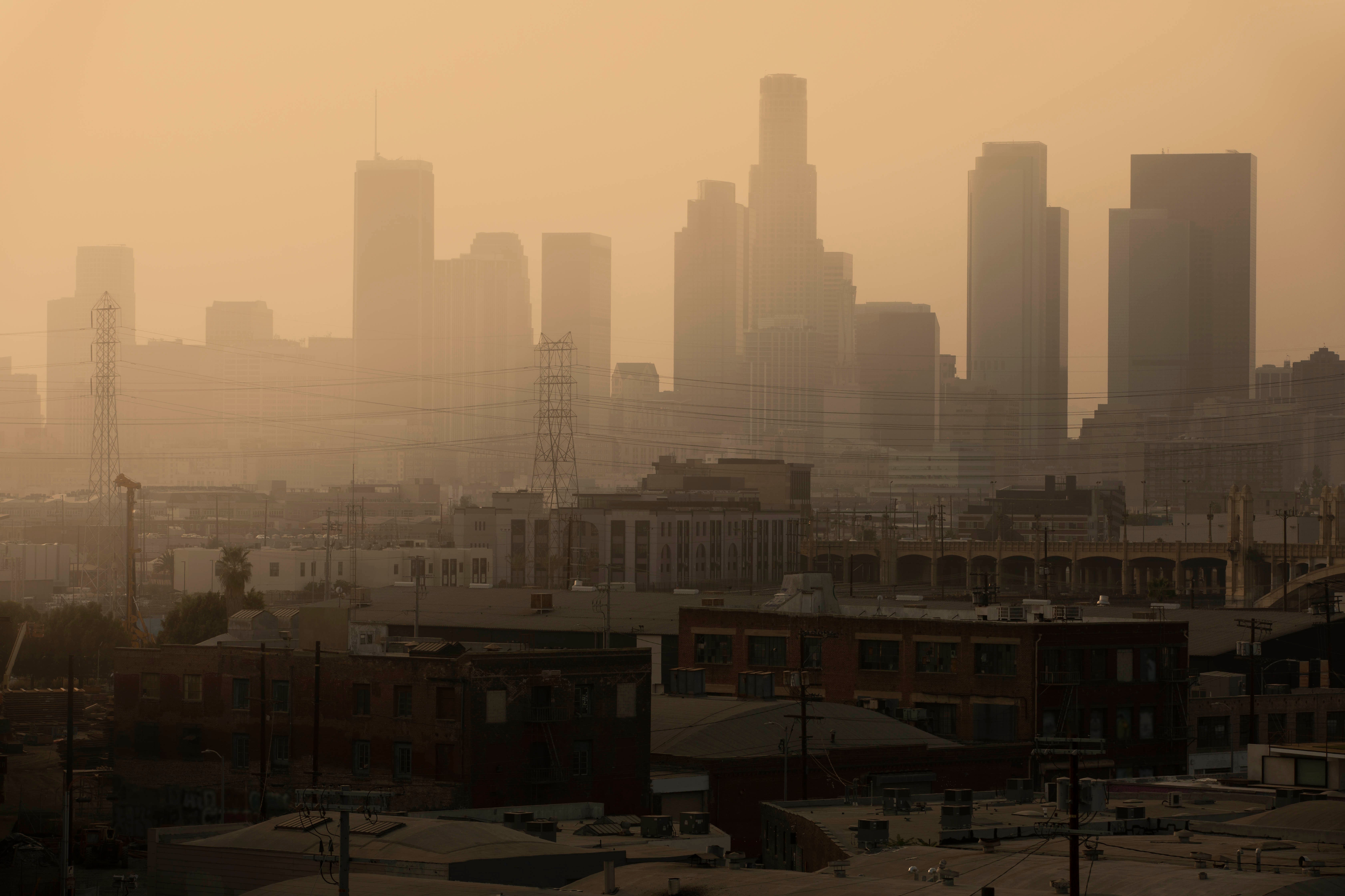 Smoke-filled skyline
