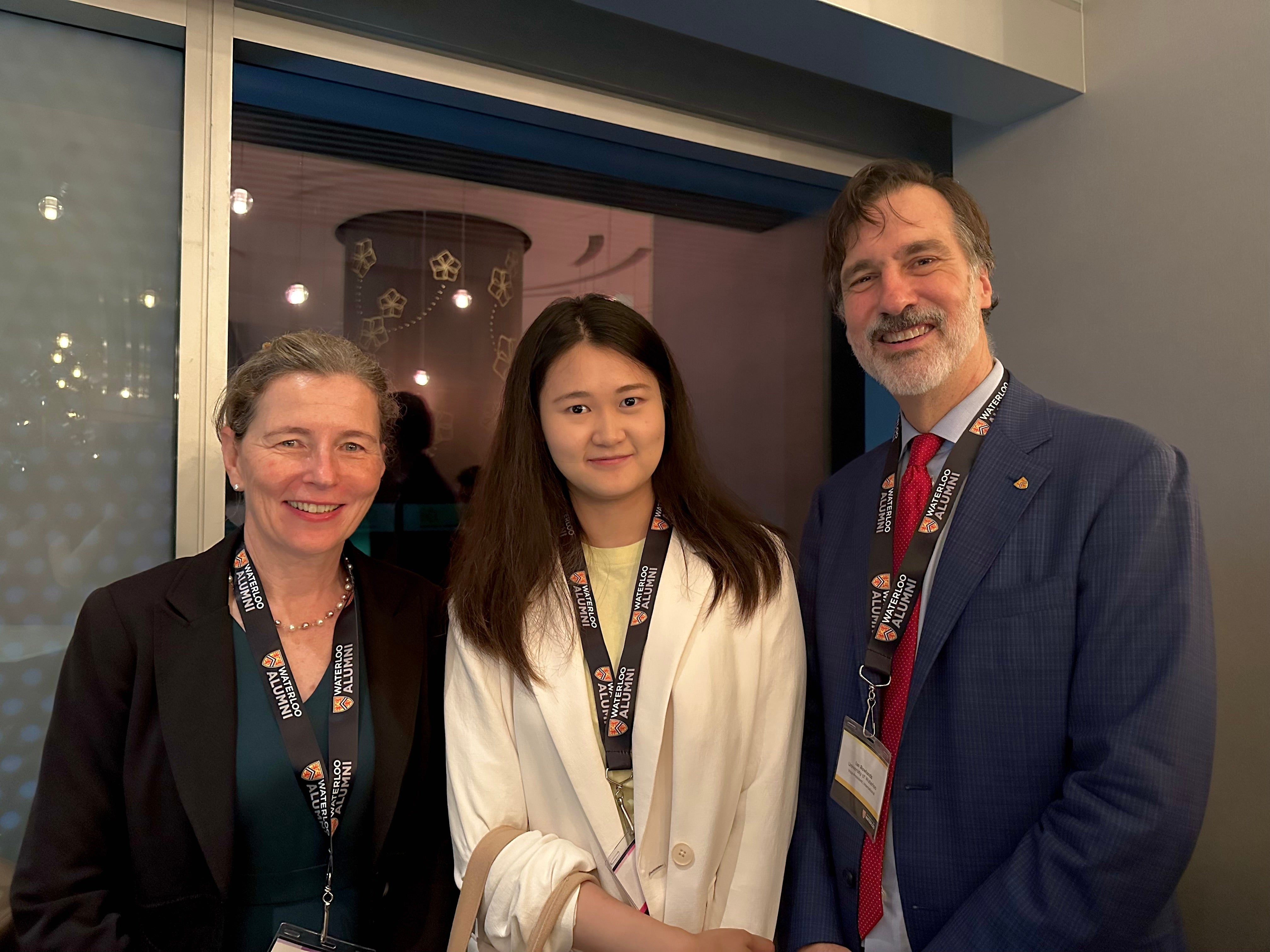 Sherry Chang at an event with two mentors