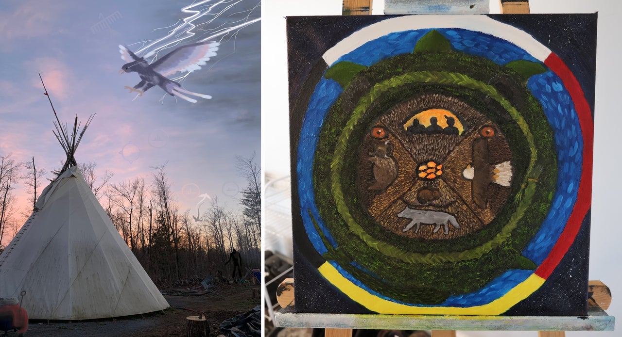 Artwork submitted by Science students Ethan Gardner and Reine Deng.