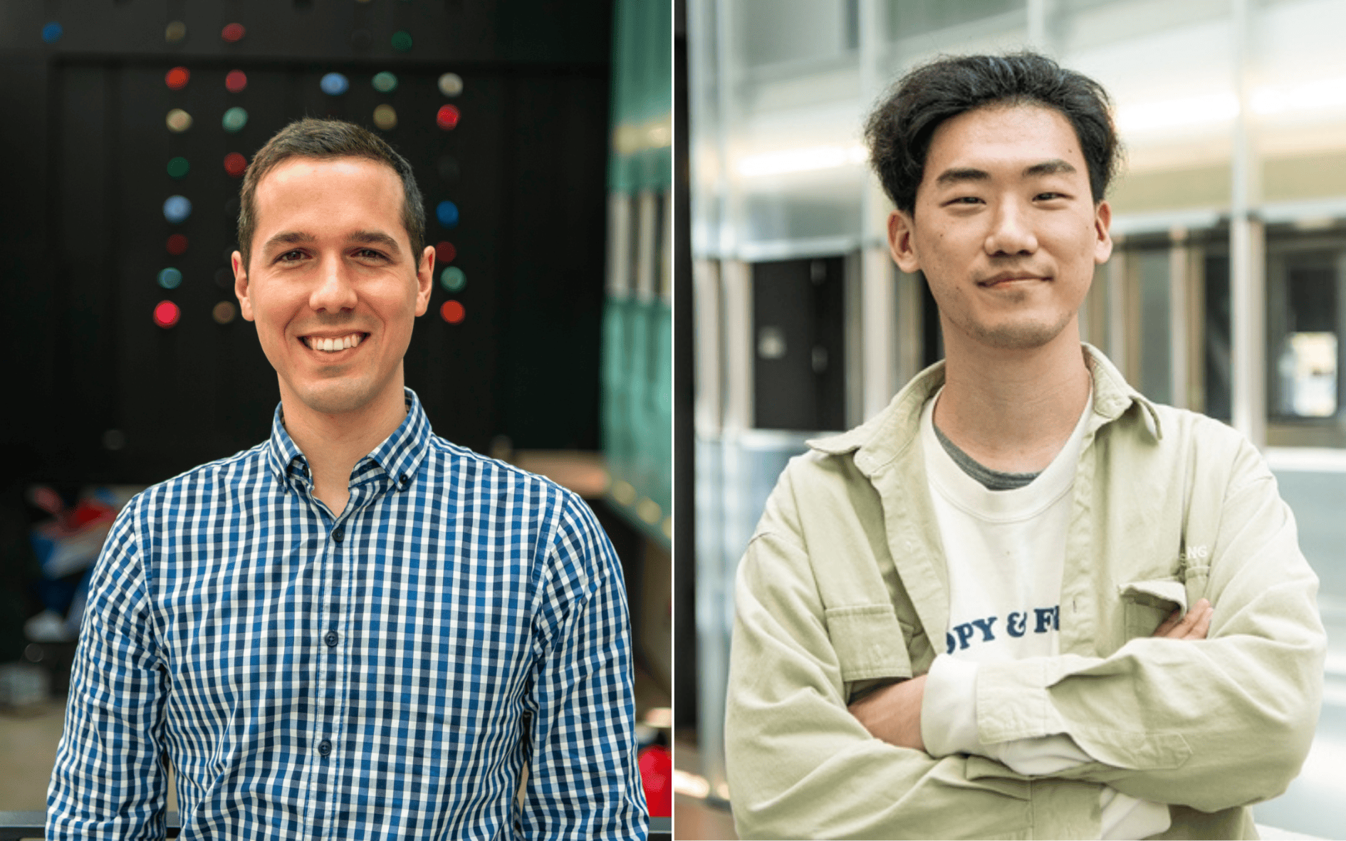 On the left: Jerome Quintin. On the right: Ruolin Liu