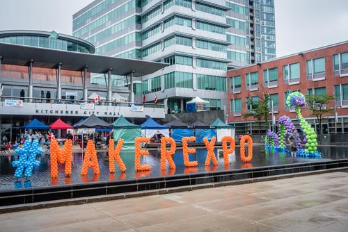 giant dragon made of balloons featured at maker expo