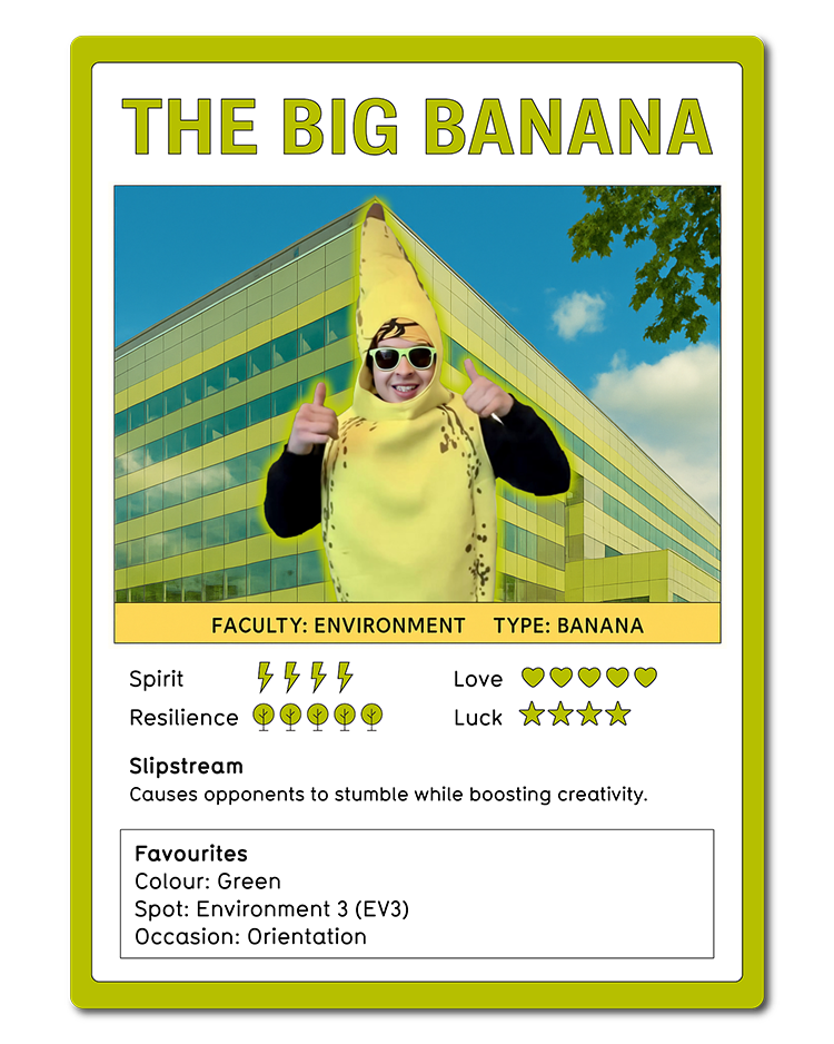 The Big Banana mascot card