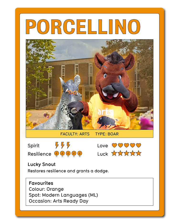 Porcellino mascot card