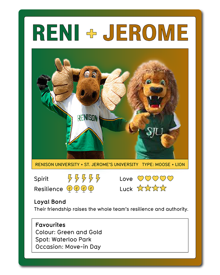 Reni and Jerome mascot card