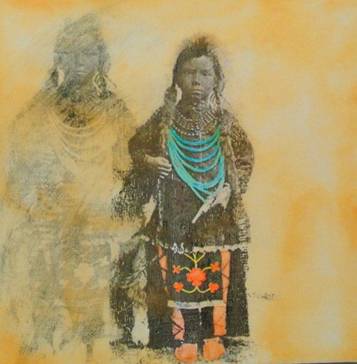 Mixed media art of Indiginous child