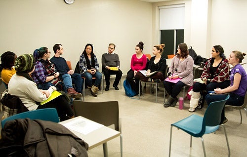 Mohawk class sitting in circle