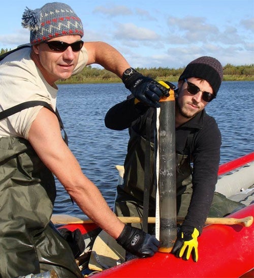 Professor Roland Hall and doctoral student Matthew Elmes