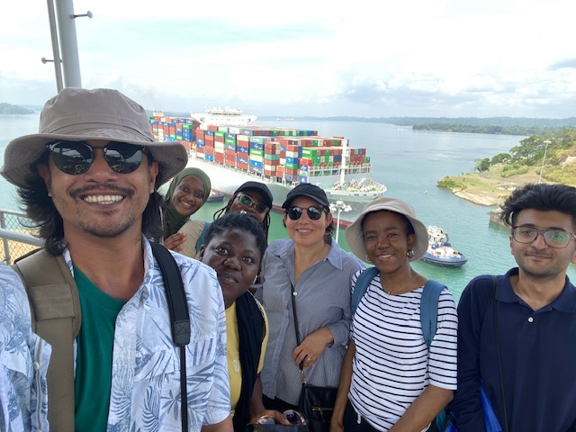 Students at the Panama Canal.