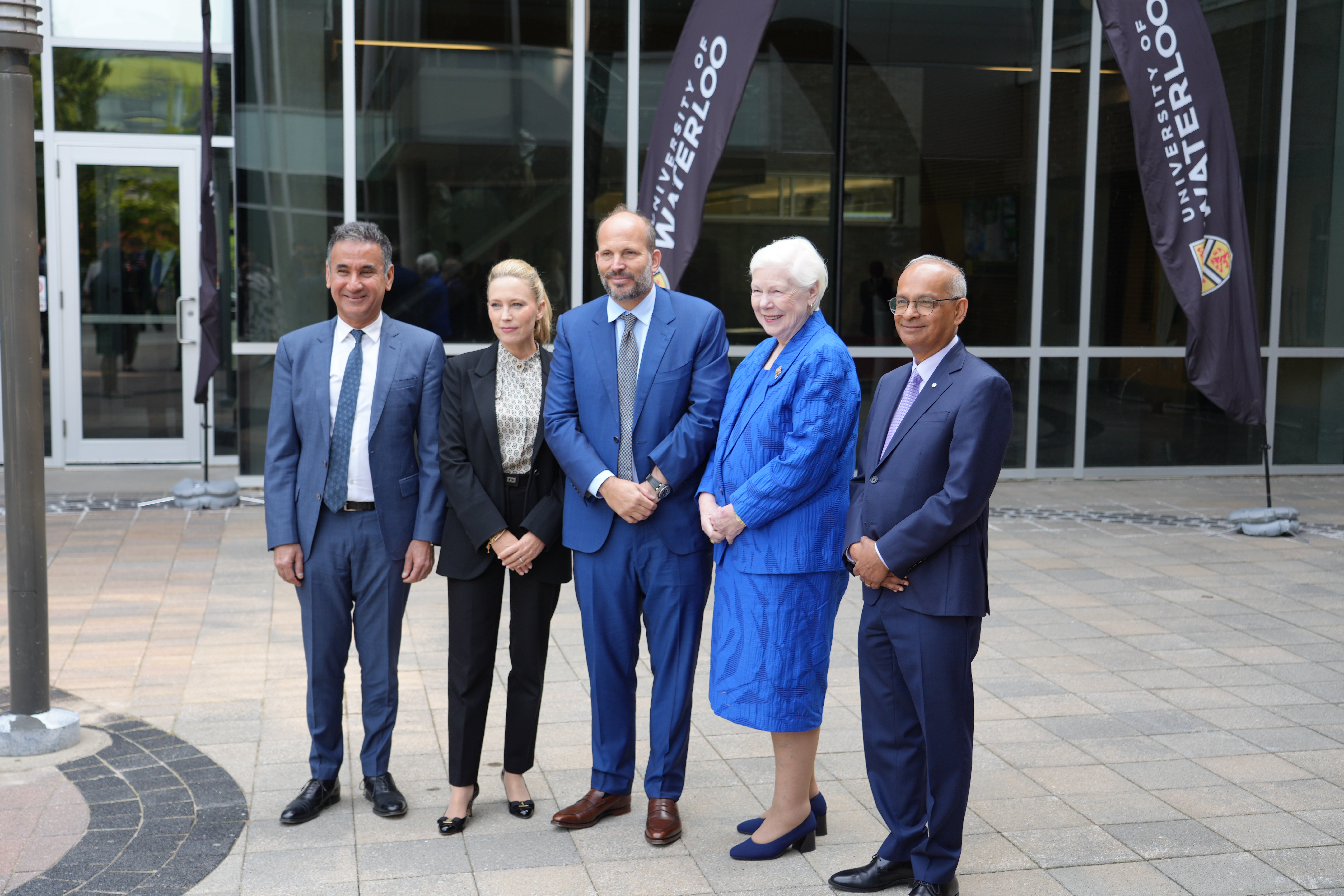 Prince Hussain Aga Khan (centre) greeted at the University of Waterloo