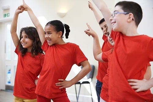 Children in gym class