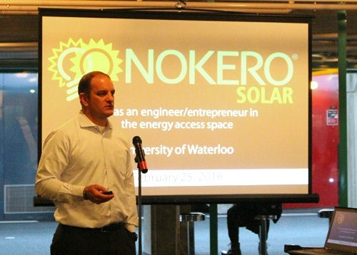 Steve Katsaros speaking at the event