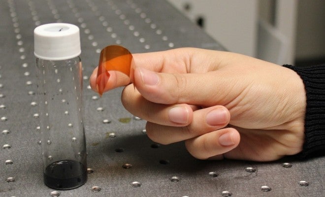 A sample of flexible display and graphene ink