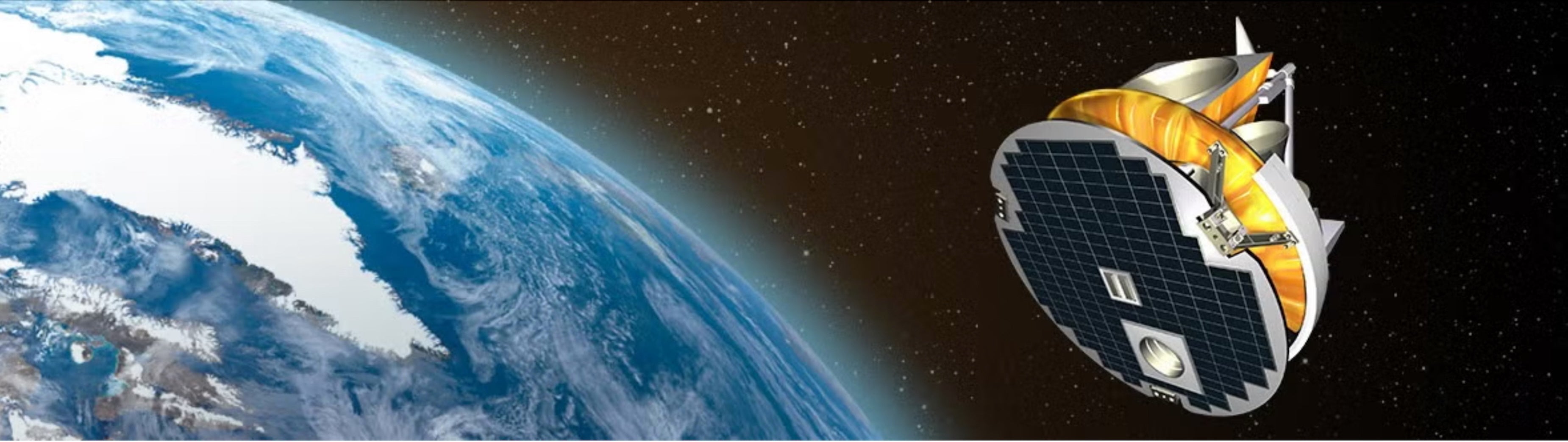 illustration of the SCISAT satellite above Earth in space