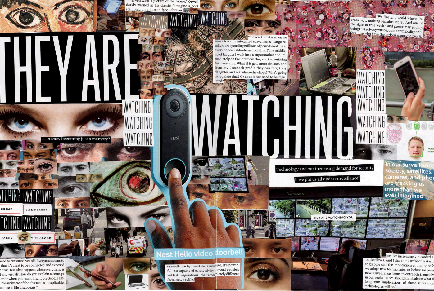 page of mega-zine with camera and eyes