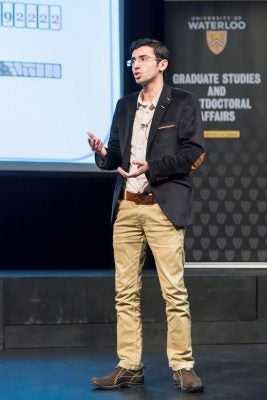 Seyed Hossein Mirjahanmardi talking on stage