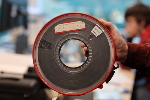 A magnet tape spool 