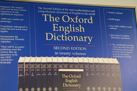 A poster advertising the Second Edition of the Oxford English Dictionary