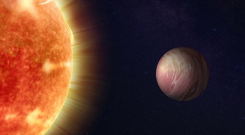 Artist’s concept of the lava world TOI-561 b and its star.