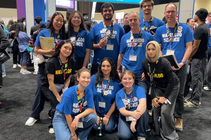 Verma with Science Ambassadors at the Ontario Universities Fair