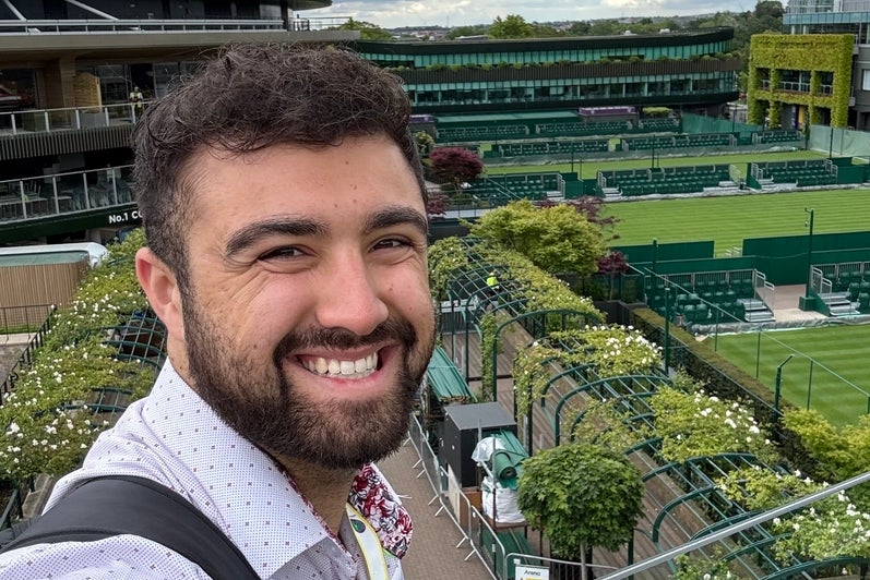 Ethan Rad standing above and looking down at Wimbledon
