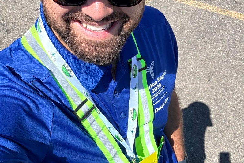 Ethan Rad taking a selfie with his 2026 Ontario Summer Games uniform