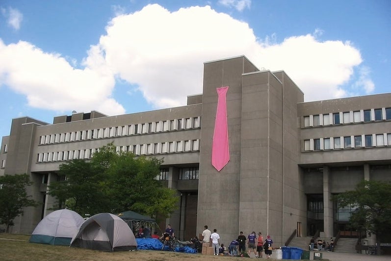 The Tie Guard in front of the Mathematics and Computer building