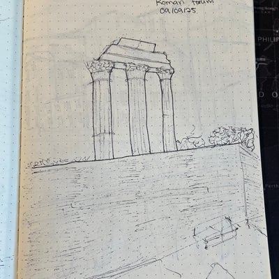 Dakota Bacchus's sketch of Roman columns