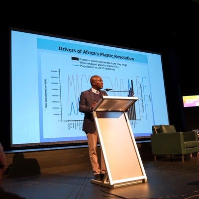 Dr. Aheto discussing drivers of Africa’s plastic revolution.  