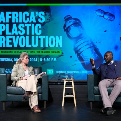 Dr. Aheto in conversation with Dr. Bessma Momani. 
