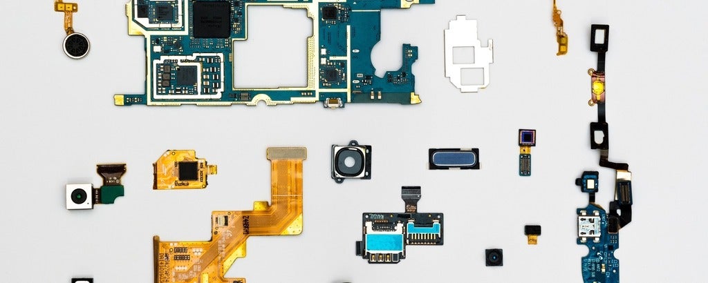 Random  hardware boards on table