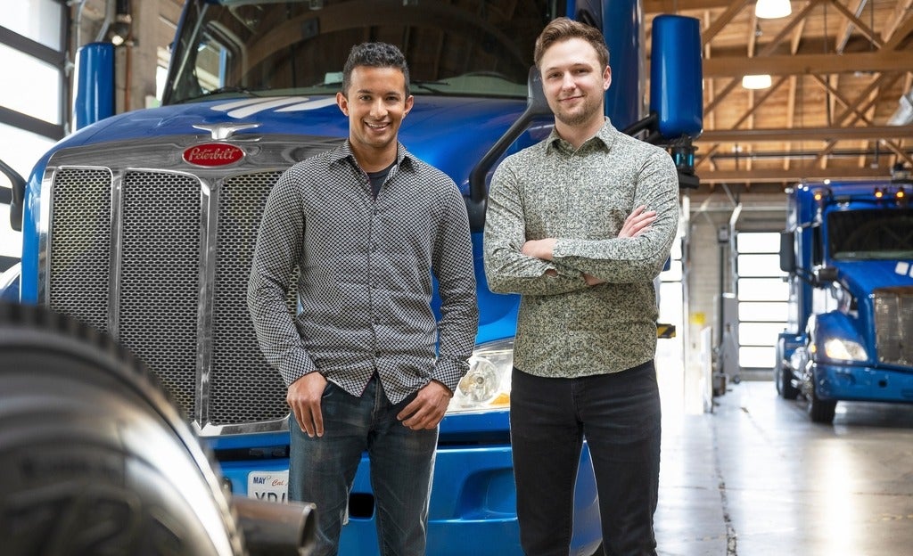 Alex Rodrigues, left, and Brandon Moak of Embark Trucking.