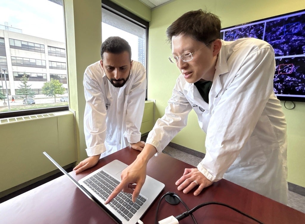 Nima Abbasi (left) and Dr. Alexander Wong helped develop a new AI model that enhances the clarity of medical images used to diag