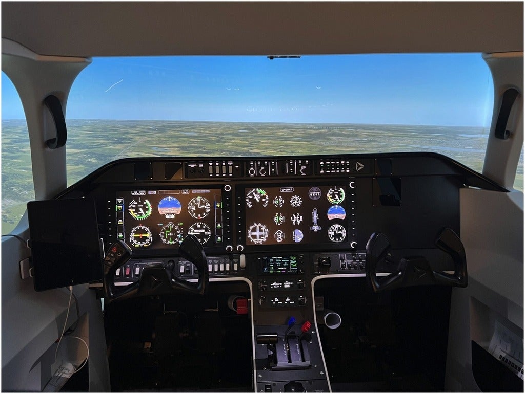 A flight simulator deck