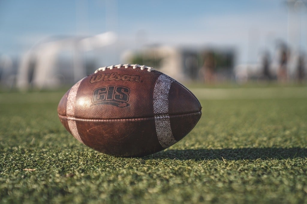 Footbal on a field.