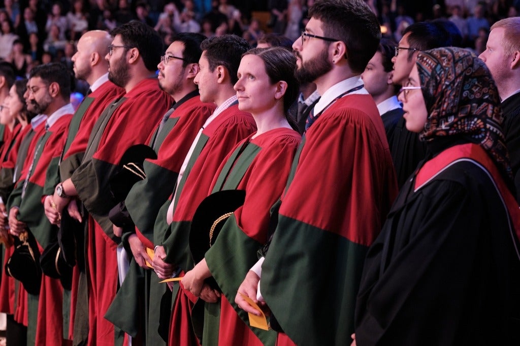 PhD graduates at convocation
