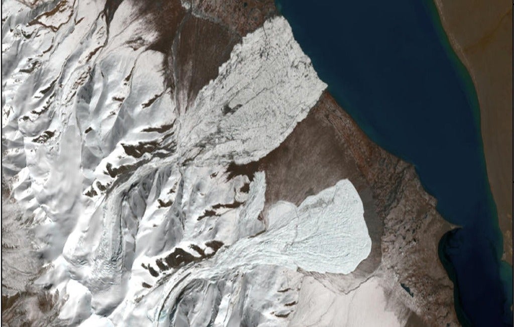 Birds eye view of a glacier