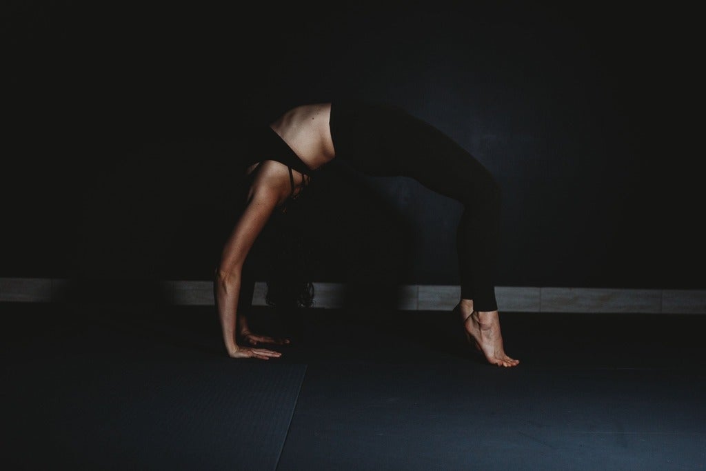 Lee-Anne in a bridge pose