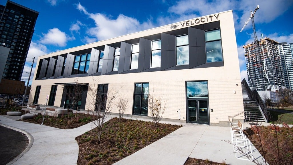 Innovation Arena exterior building in bright sunny day